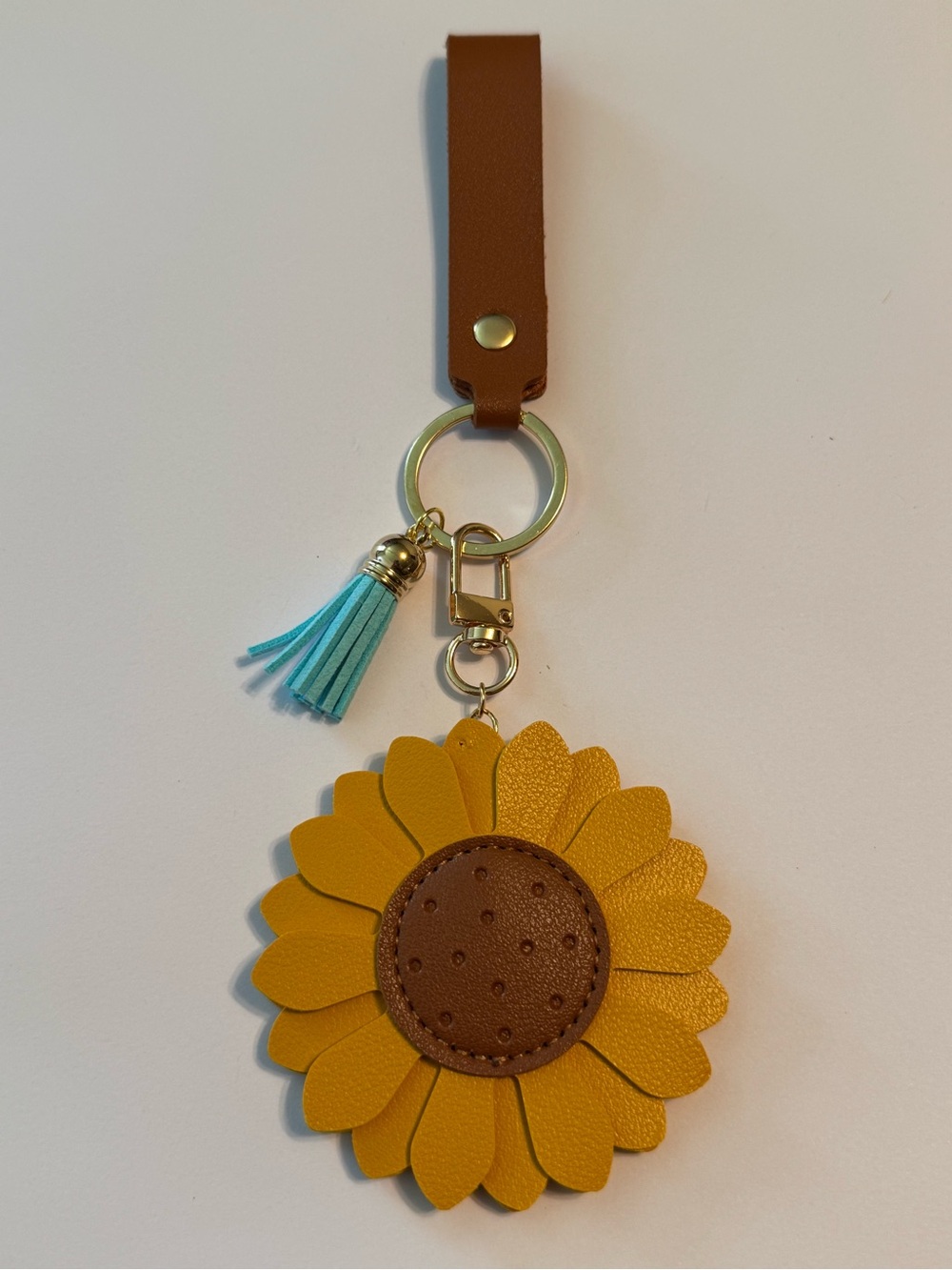 Boho Sunflower Tassel Keychain